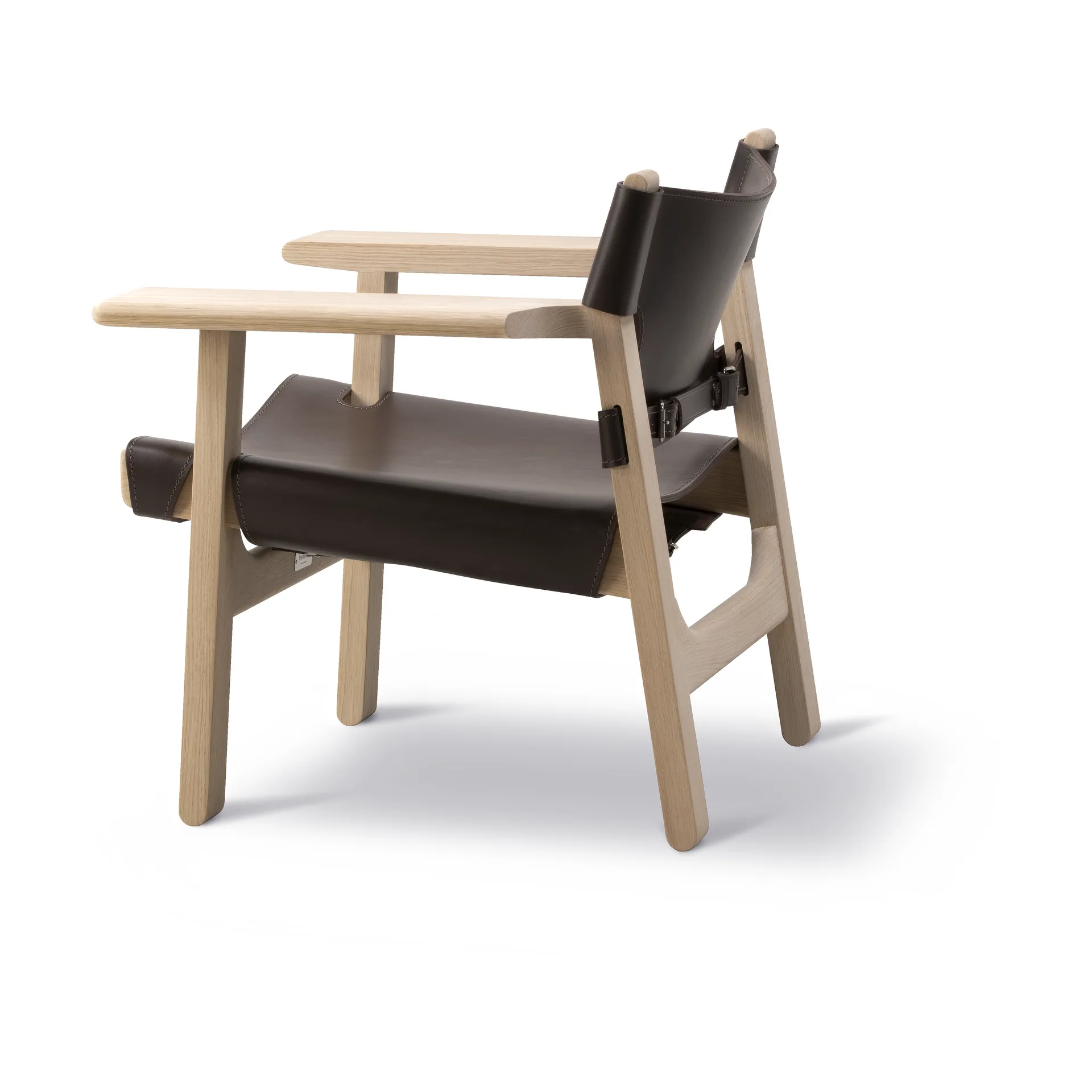 The Spanish armchair, Leather dark brown - soaped oak Fredericia Furniture