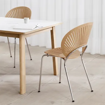 Trinidad 3398 chair - Clear lacquered beech-legs chrome - Fredericia Furniture