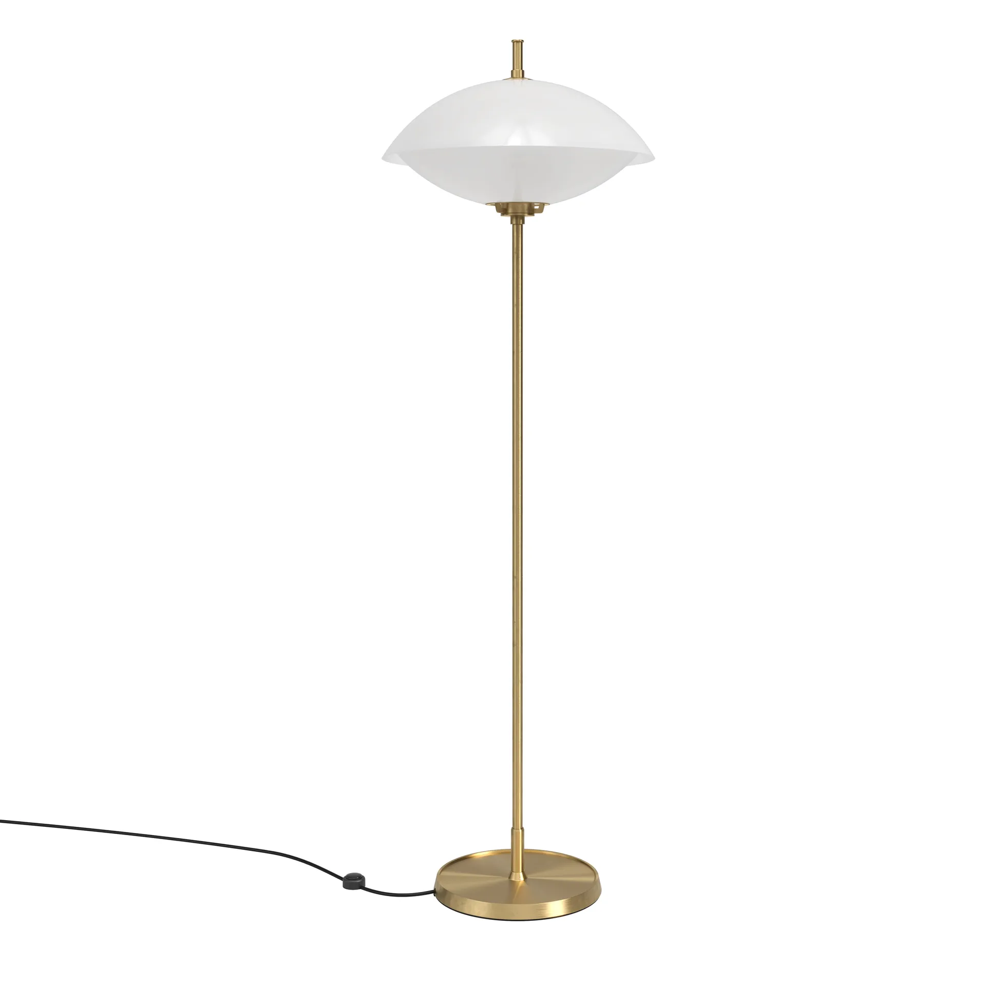 Clam floor lamp 128 cm, Opal-brass Fritz Hansen