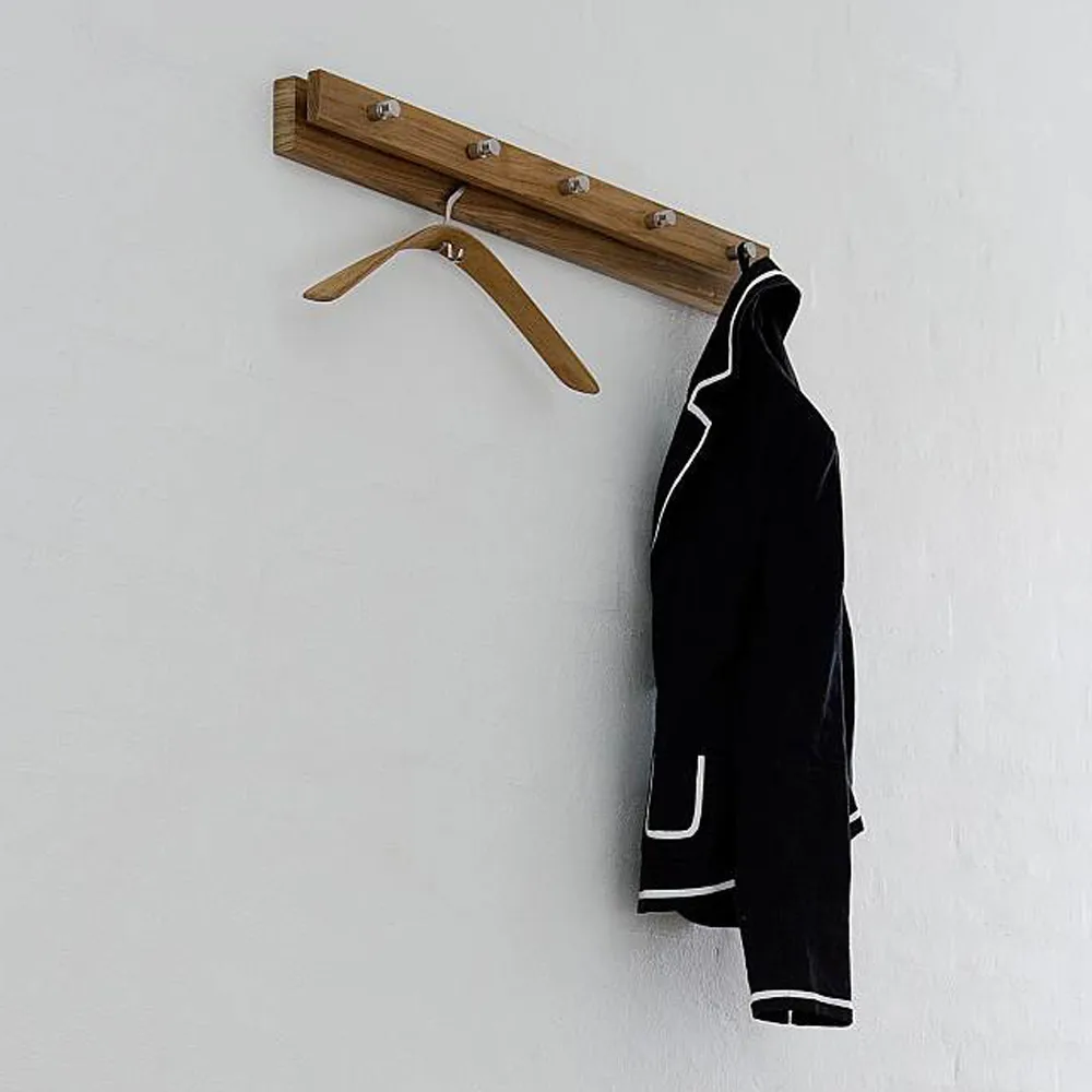Cutter coat rack, Oak, black-stained, 5 knobs Fritz Hansen