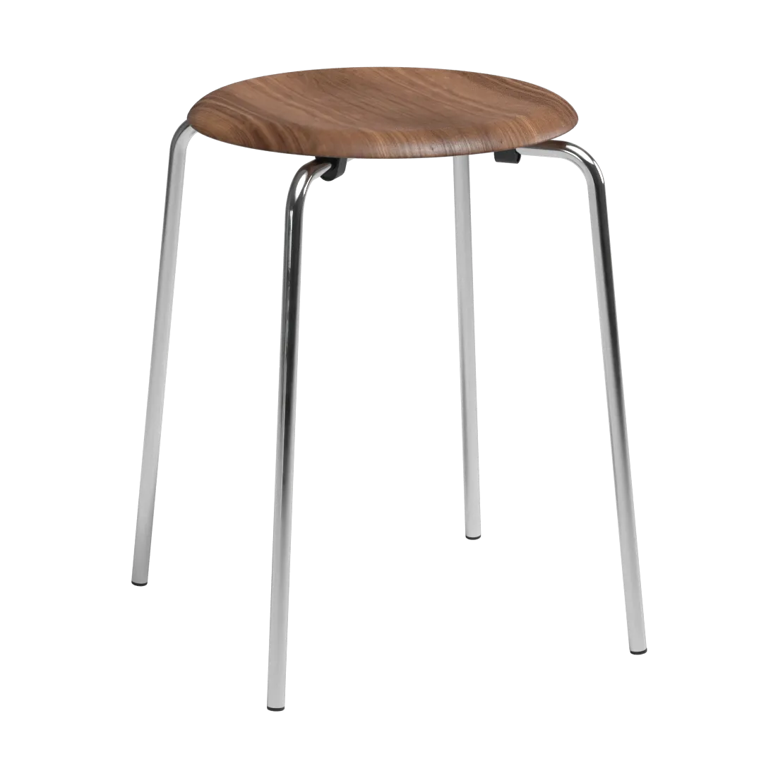 Dot round stool, Walnut-chrome, Ø32.8x45.5 cm Fritz Hansen