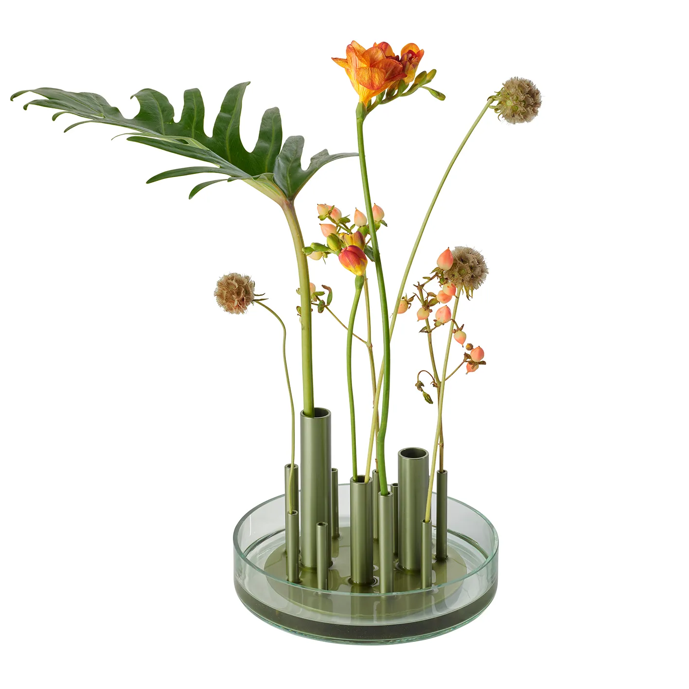 Ikeru vase Forest green, low Fritz Hansen