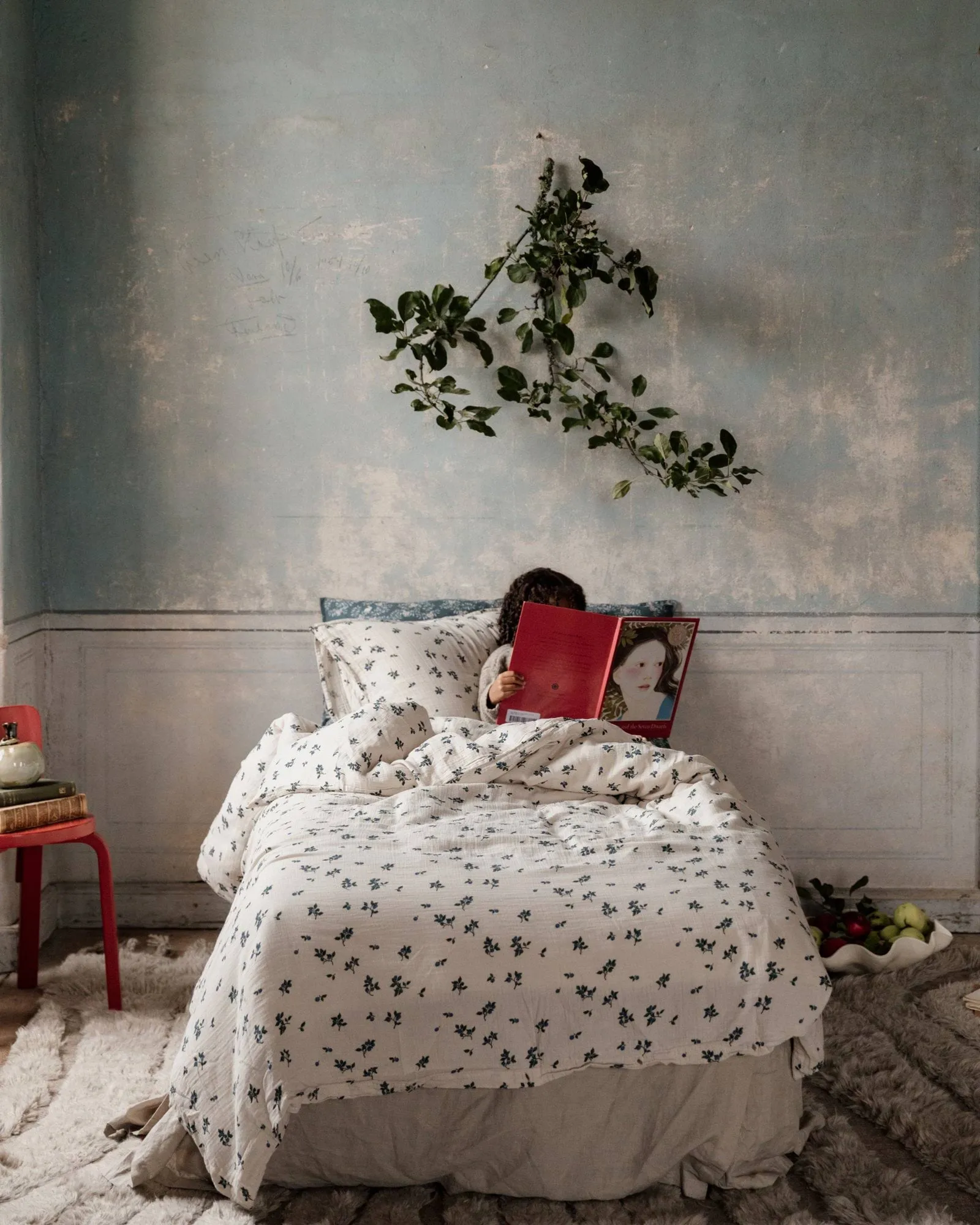 Blueberry muslin duvet cover, 140x200 cm Garbo&Friends