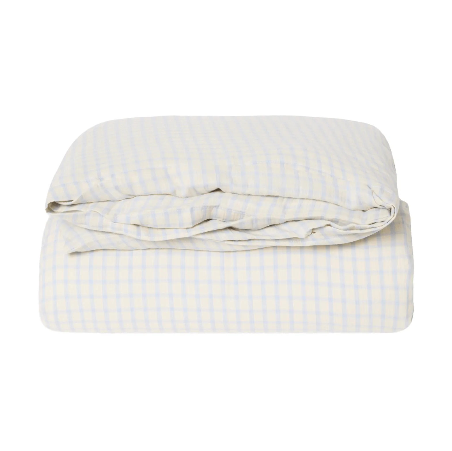Gingham Sky Blue Muslin duvet cover, 135x200 cm Garbo&Friends