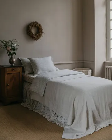 Gingham Sky Blue Muslin duvet cover - 135x200 cm - Garbo&Friends