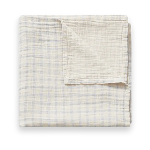 Gingham Sky Blue Muslin swaddle blanket, 110x110 cm Garbo&Friends