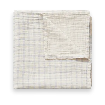 Gingham Sky Blue Muslin swaddle blanket - 110x110 cm - Garbo&Friends