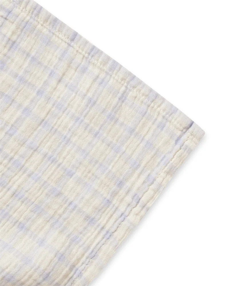 Gingham Sky Blue Muslin swaddle blanket, 110x110 cm Garbo&Friends