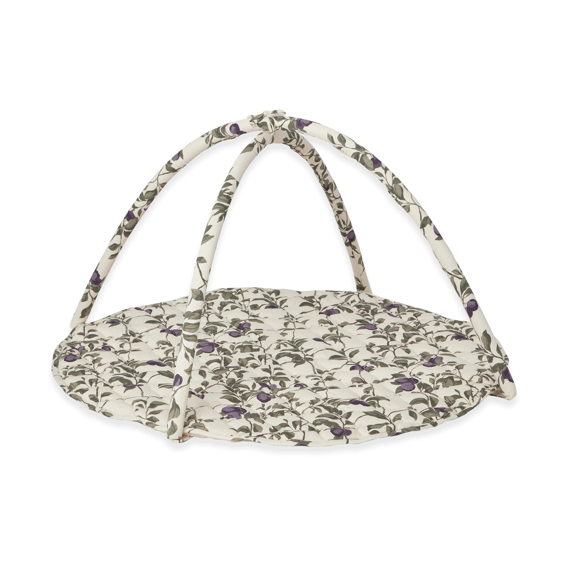 Plum satin quilted baby gym, Ø90 cm Garbo&Friends