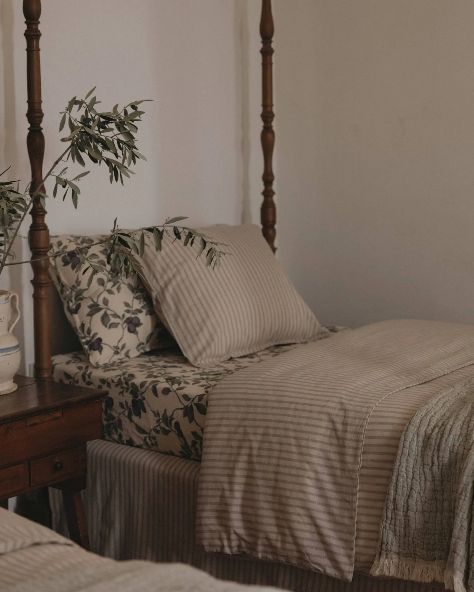 Stripe Mauve Muslin duvet cover, 140x200 cm Garbo&Friends