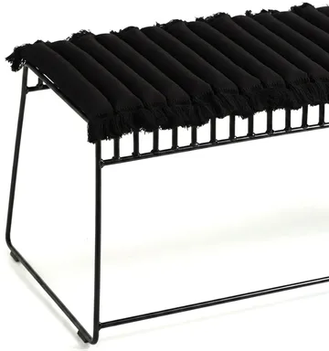 Garden Glory cushion with fringes - Black, black fringe, 38x120 cm - Garden Glory