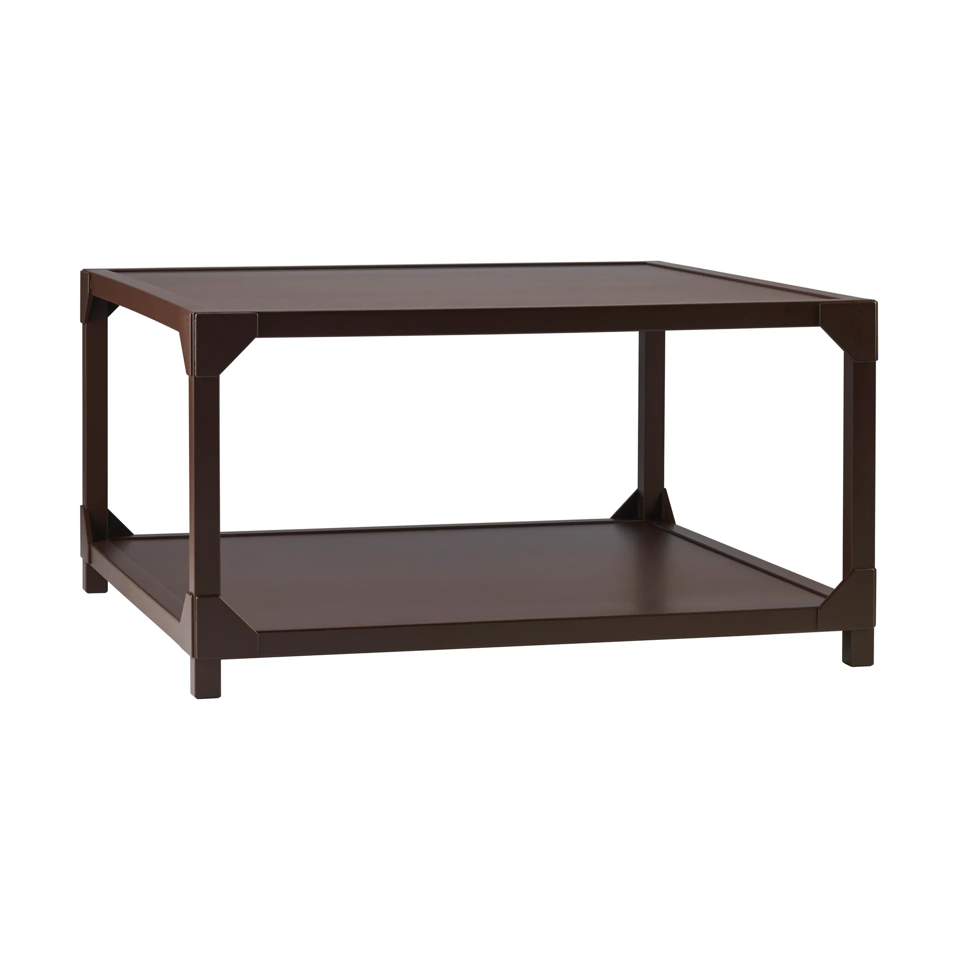 Bleck coffee table 75x75 cm veneer, Beech-dark brown stained Gärsnäs