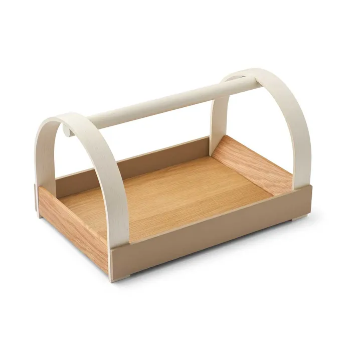 Kydo tray with handles 40.5x27x23.5 cm - Oak-beige white - Gejst