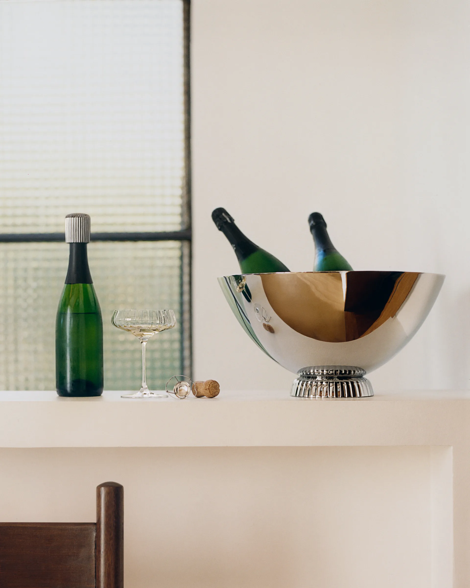 Bernadotte champagne cooler, Silver, Ø40 cm Georg Jensen