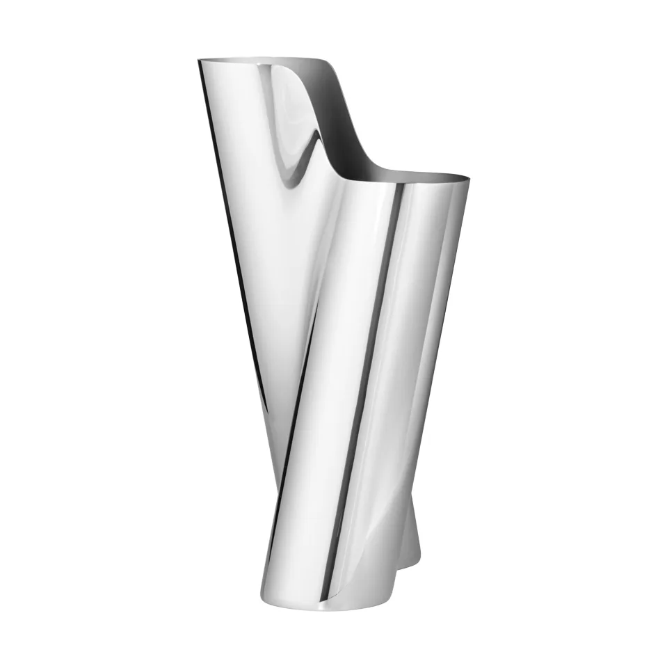 Lituus vase, Stainless steel, small Georg Jensen