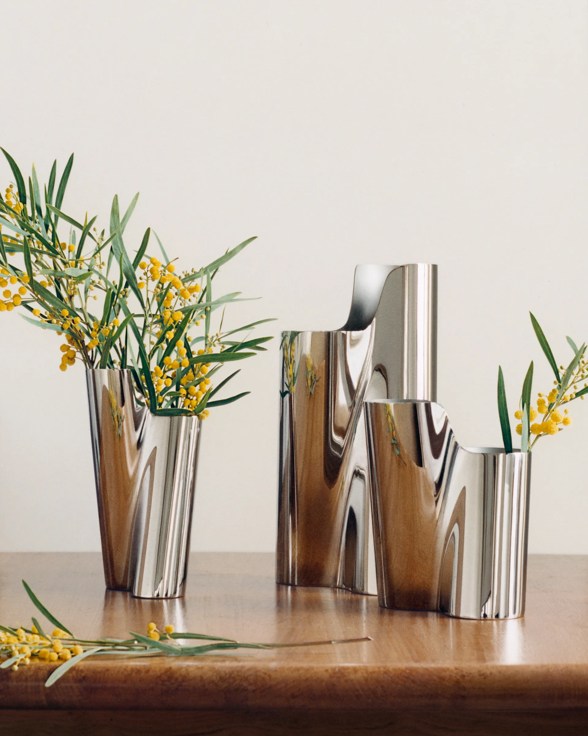 Lituus vase, Stainless steel, small Georg Jensen