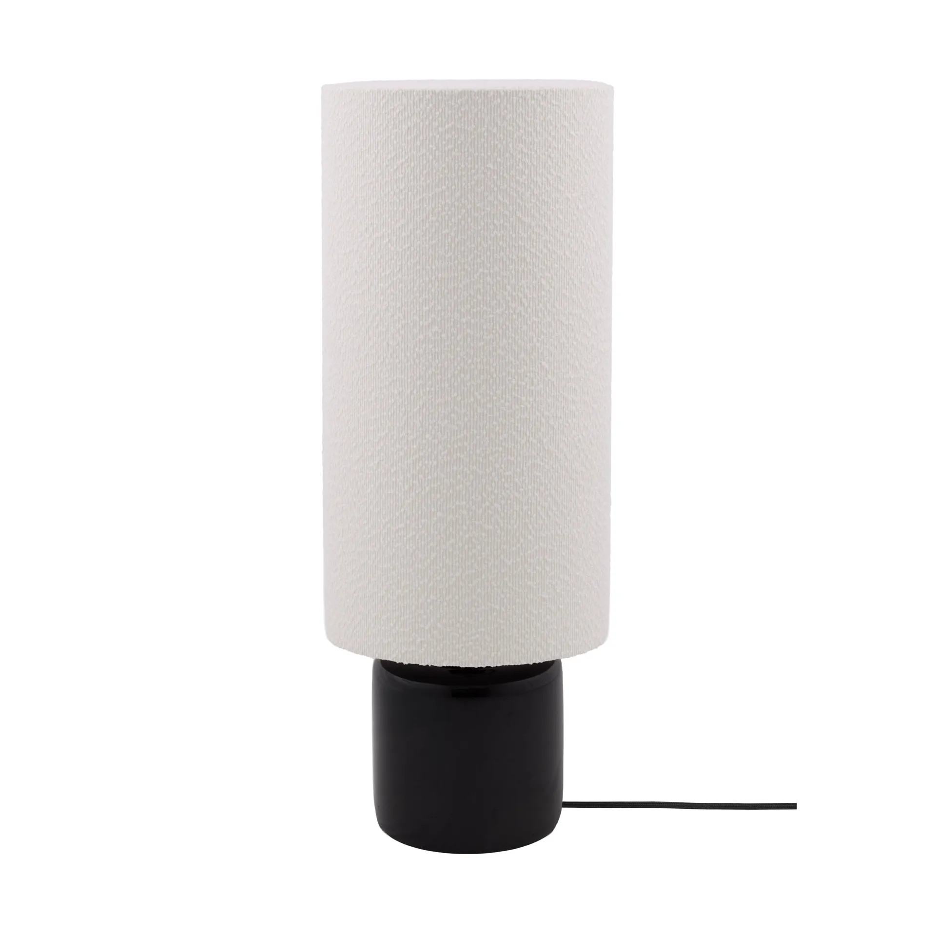 Florian floor lamp, White bouclé/black, Ø30x80 cm Globen Lighting