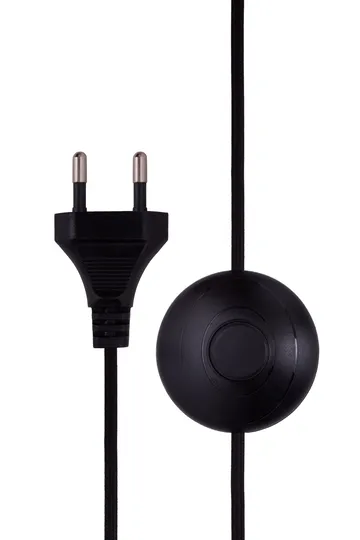 Florian floor lamp - White bouclé/black, Ø30x80 cm - Globen Lighting