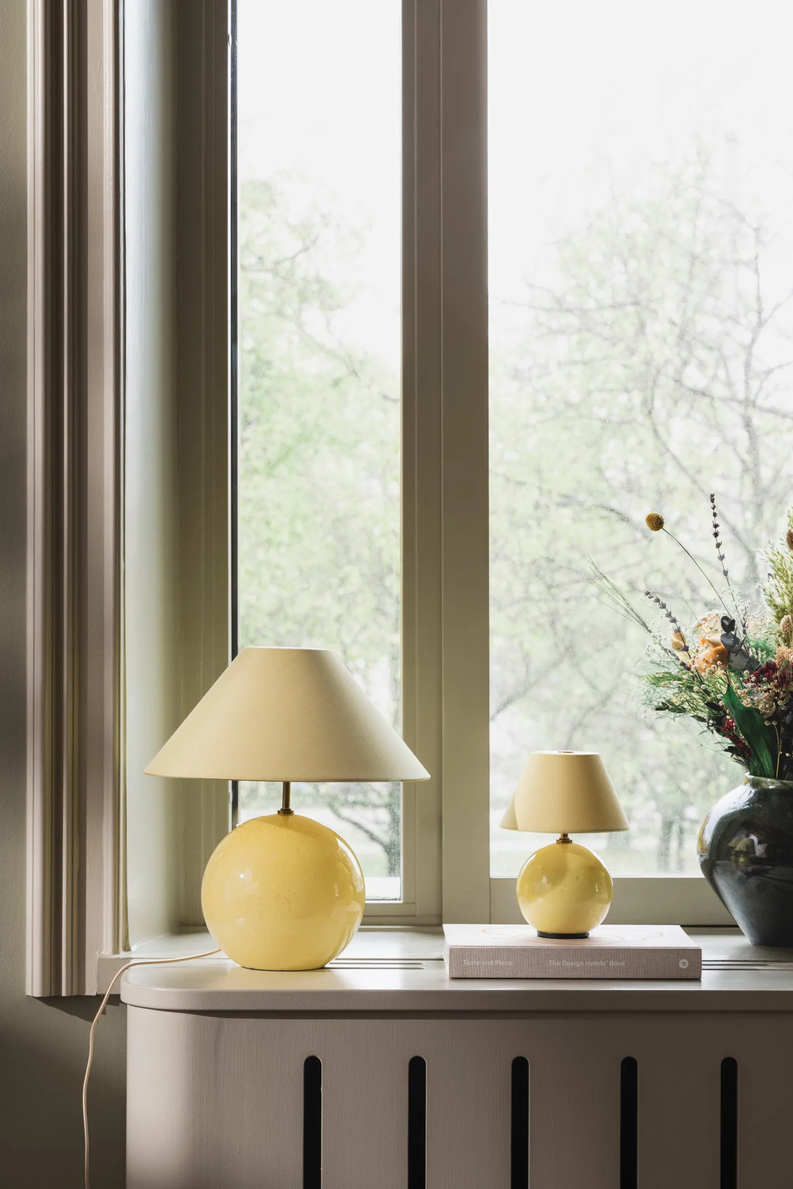 Iris 16 portable table lamp, Butter yellow Globen Lighting