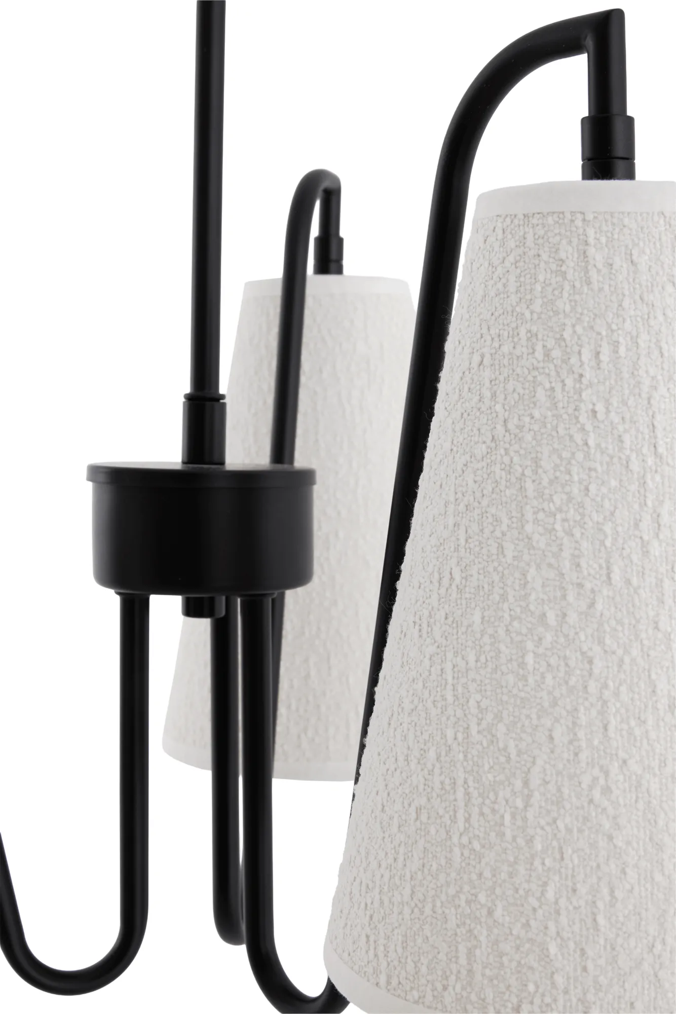 Lou pendant lamp, 3, white bouclé-black, 46x46 cm Globen Lighting
