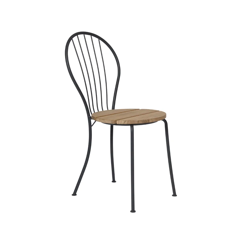Akleja chair, Teak-dark grey stand Grythyttan Stålmöbler