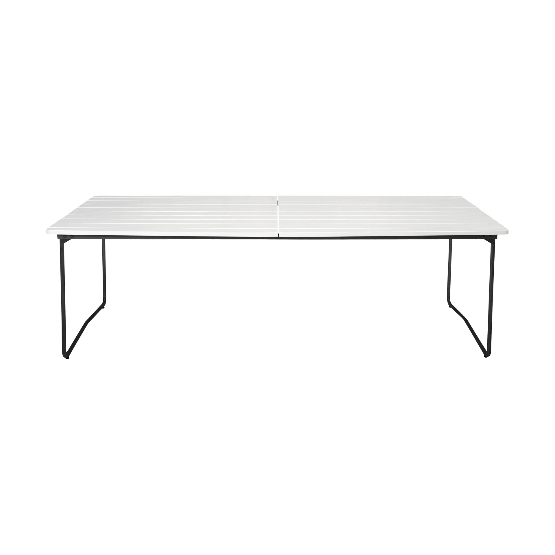 B31 dining table, White lacquered oak-black Grythyttan Stålmöbler