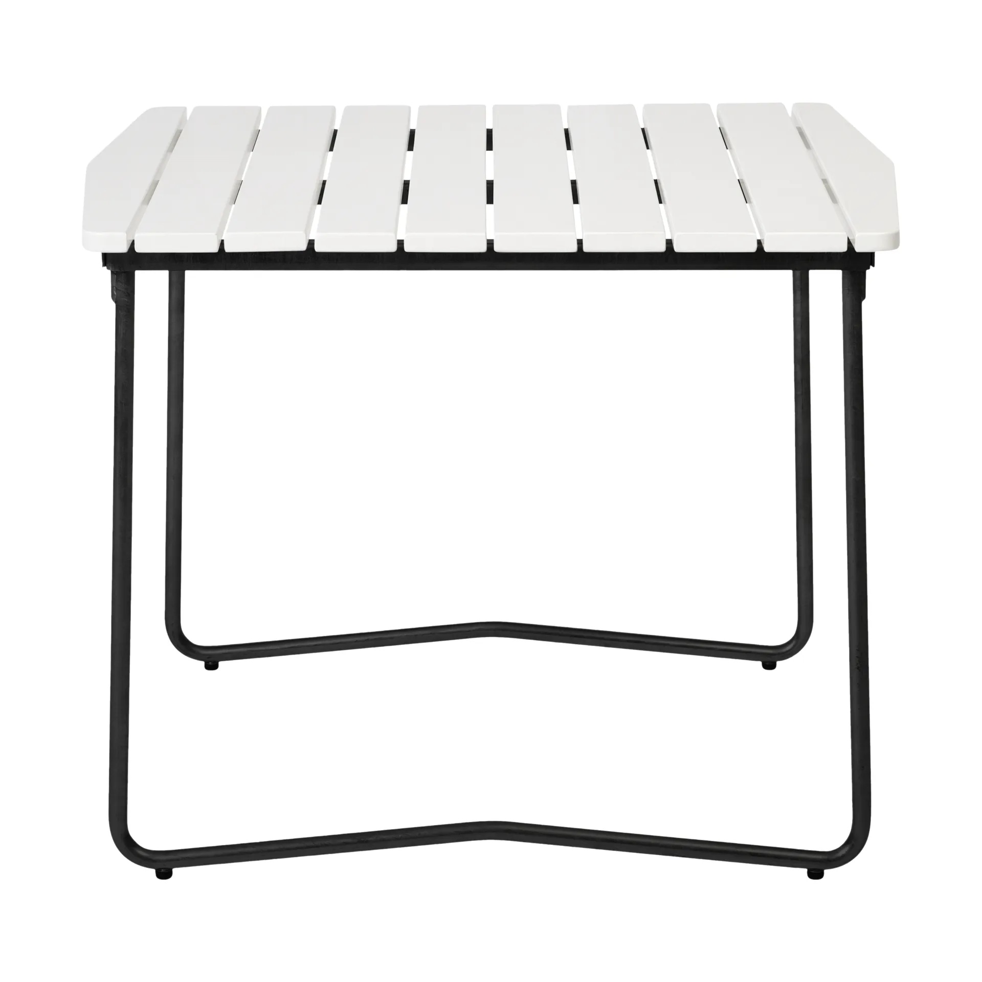 B31 dining table, White lacquered oak-black Grythyttan Stålmöbler