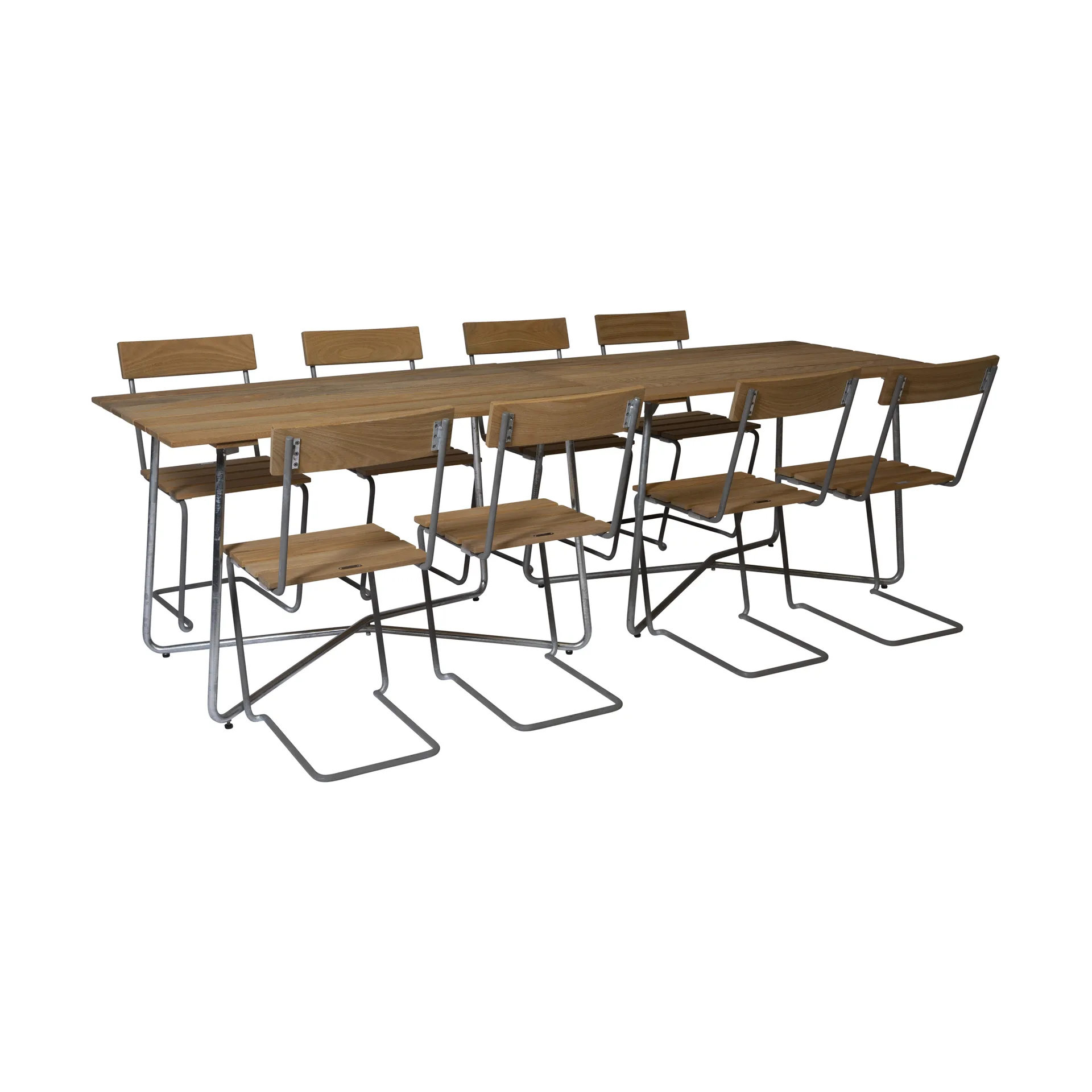 Grythyttan dining set 2pcs B25A + 8pcs Chair 1 oiled oak Grythyttan Stålmöbler