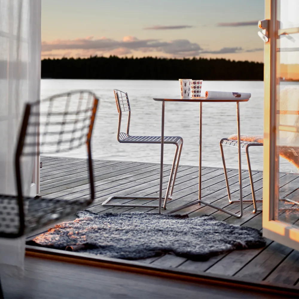 High Tech dining set - Ø60 cm Grythyttan Stålmöbler