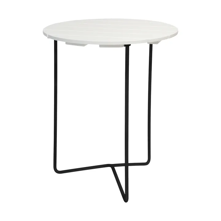 Table 6B table - White oiled oak-black, Ø60 cm - Grythyttan Stålmöbler