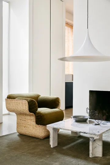 Basket lounge chair fully upholstered - Mumble Glamour Group 40-rattan - GUBI