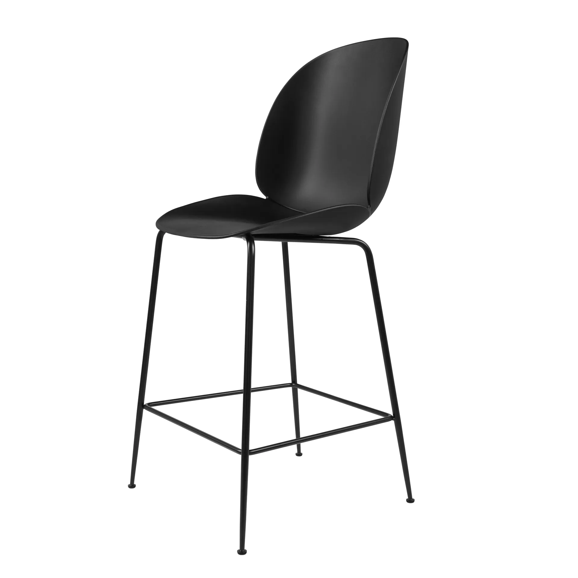 Beetle Barchair plastic black legs, Black GUBI