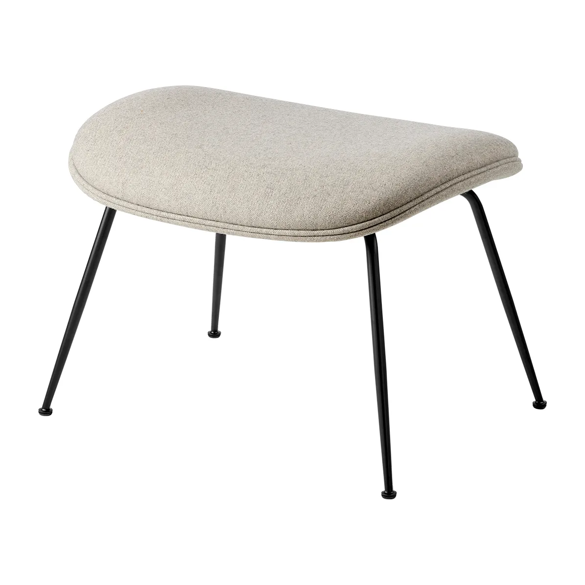 Beetle Ottoman - upholstered foot stool, conic base, Plain 0025-black GUBI