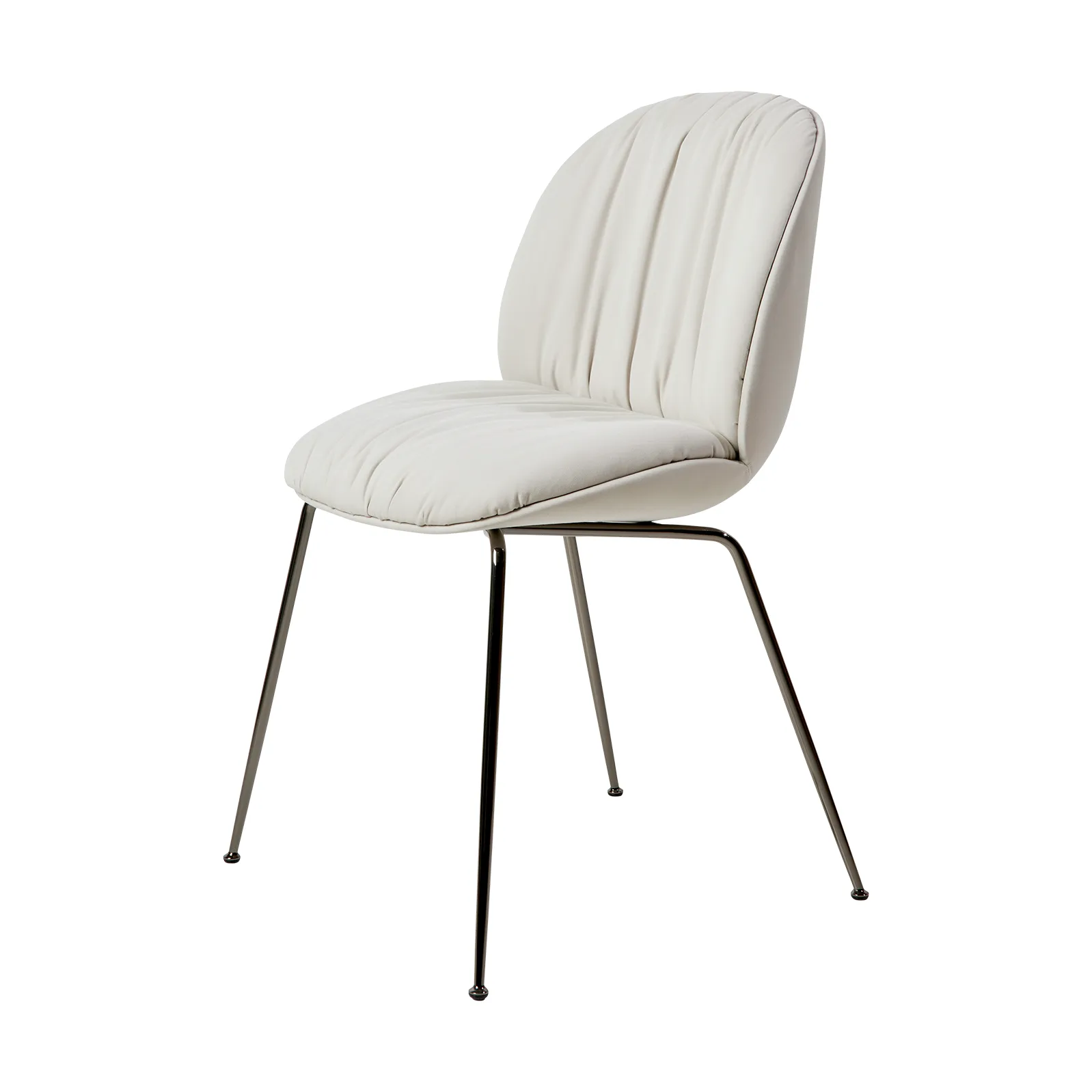 Beetle Soft chair fully upholstered, Reales Limonta 001-black chrome GUBI