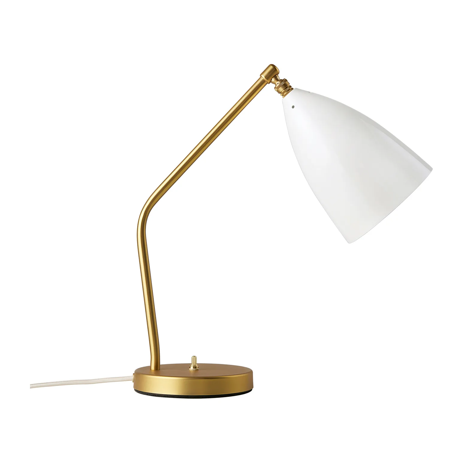 Gräshoppa table lamp glossy, Alabaster white-brass GUBI