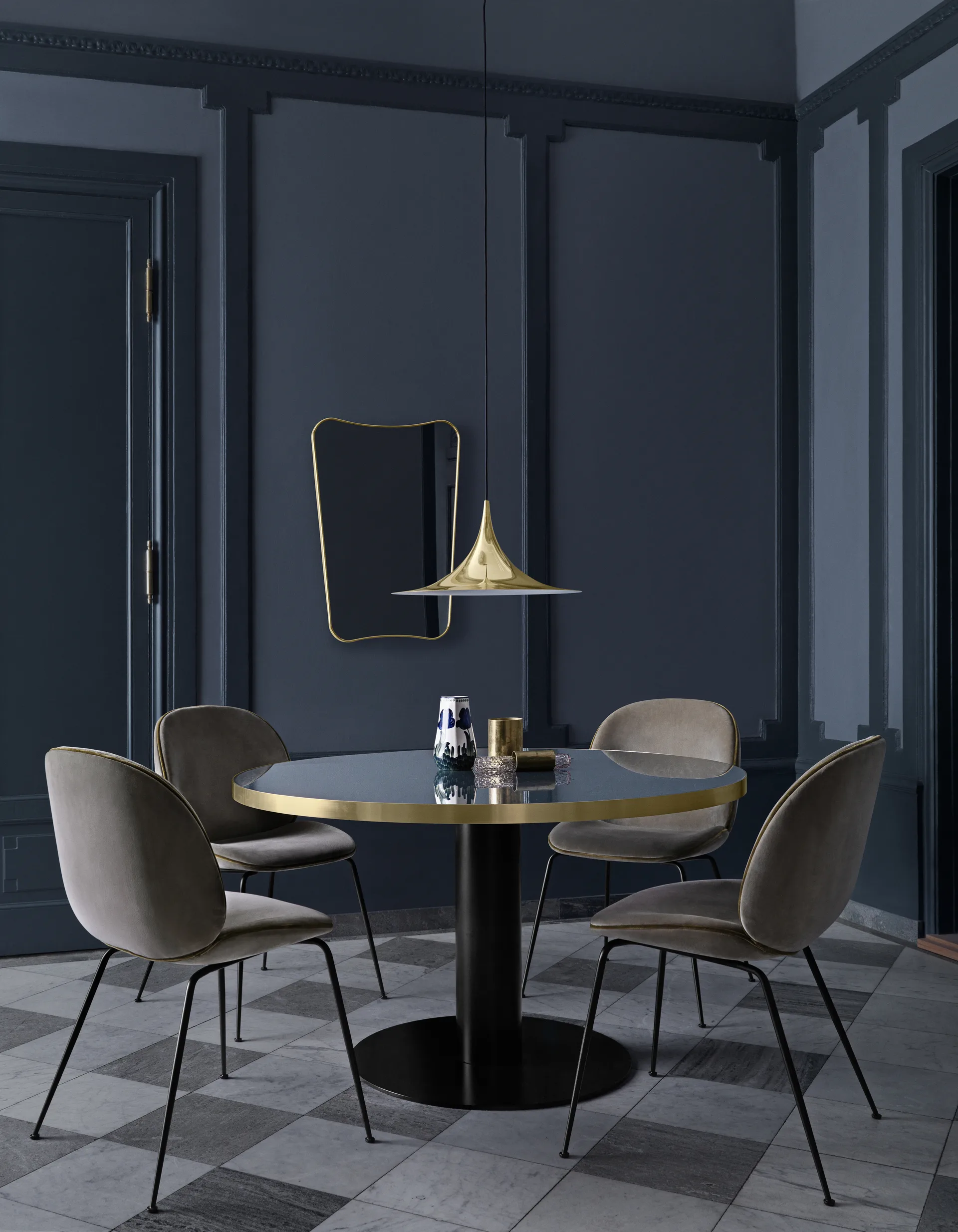 Semi pendant light Ø47 cm, Polished brass GUBI