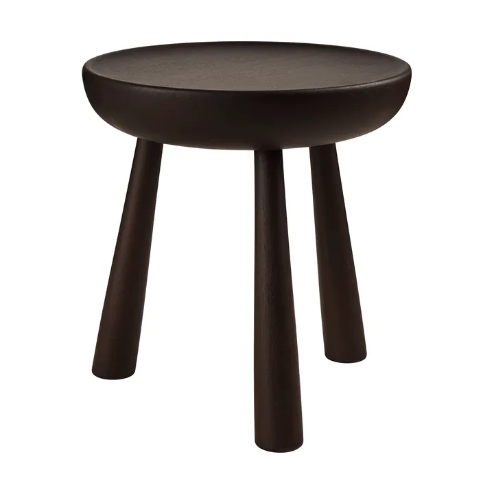 Totto round stool - Dark-stained lacquered sapele, Ø31x32.6 cm - GUBI
