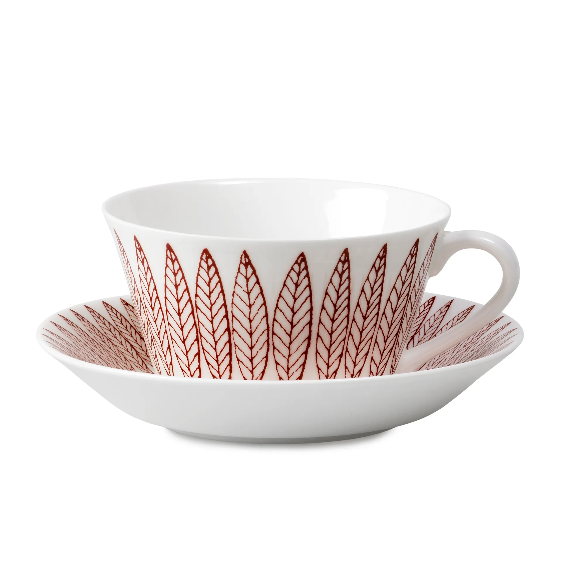 Röd Salix tea set, cone, tea cup + saucer Gustafsbergs Porslinsfabrik