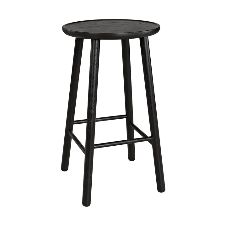 ZigZag round bar stool 63 cm - Black stained - Hans K