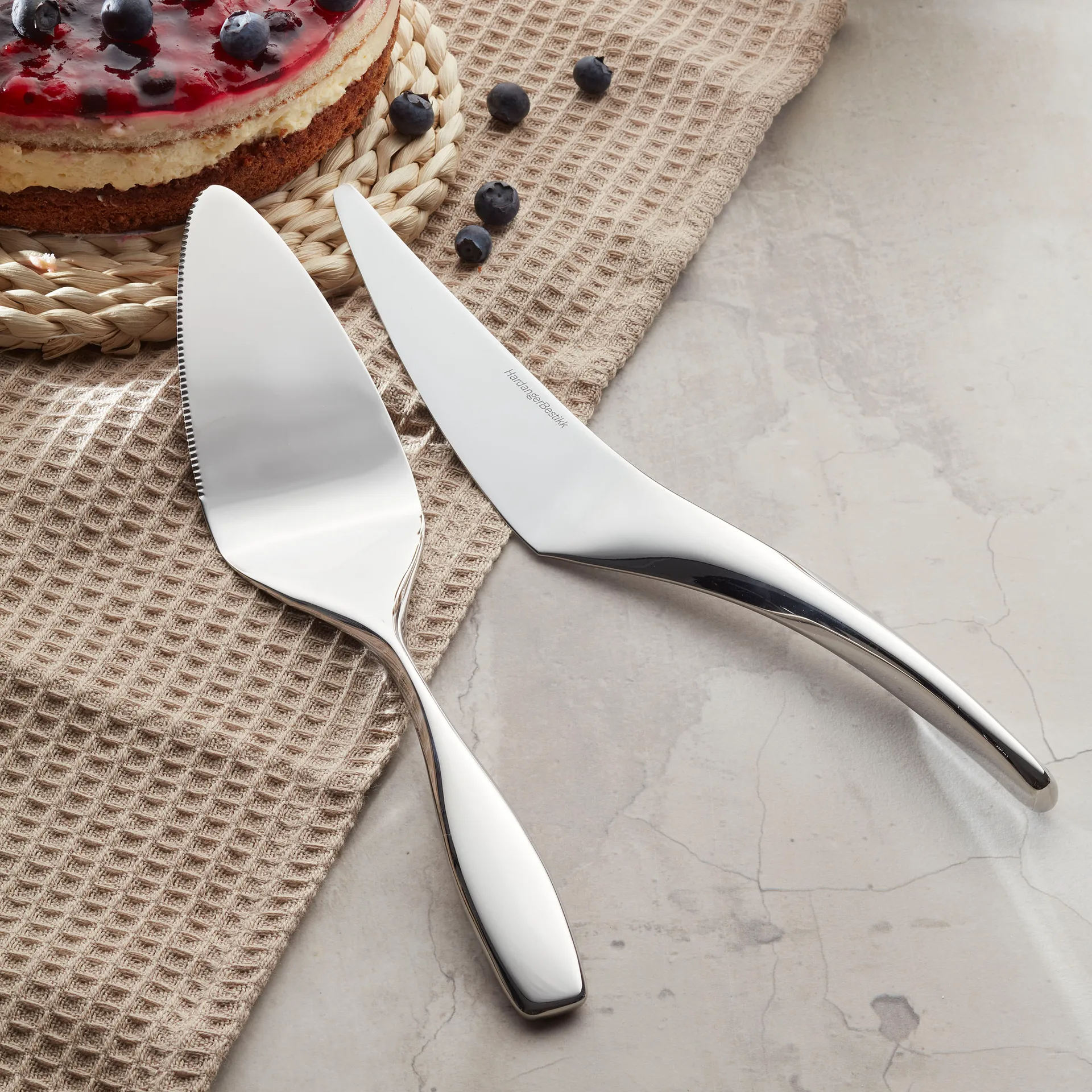 Hardanger cake set, stainless steel Hardanger Bestikk