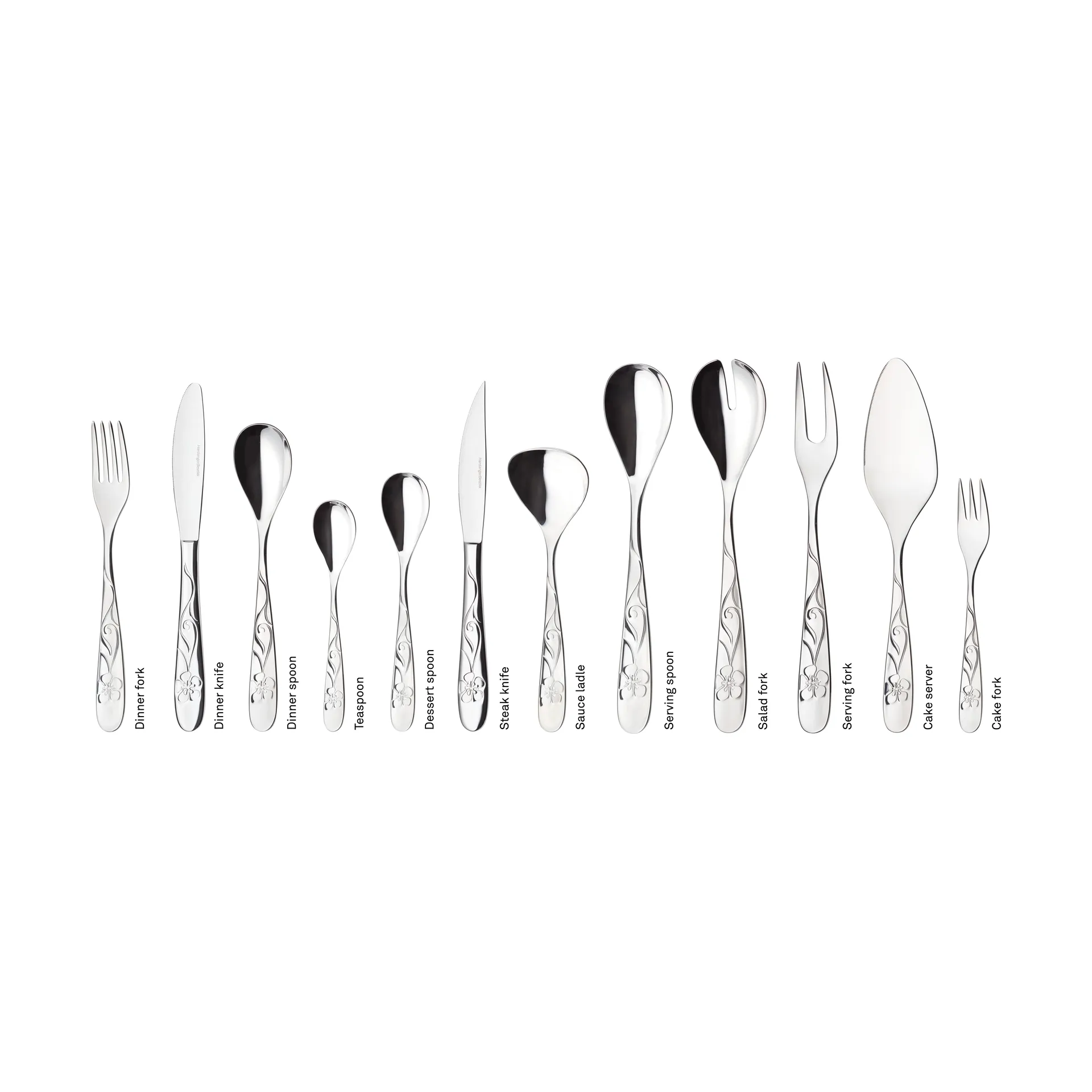 Sanna dessert set, 7 pieces Hardanger Bestikk