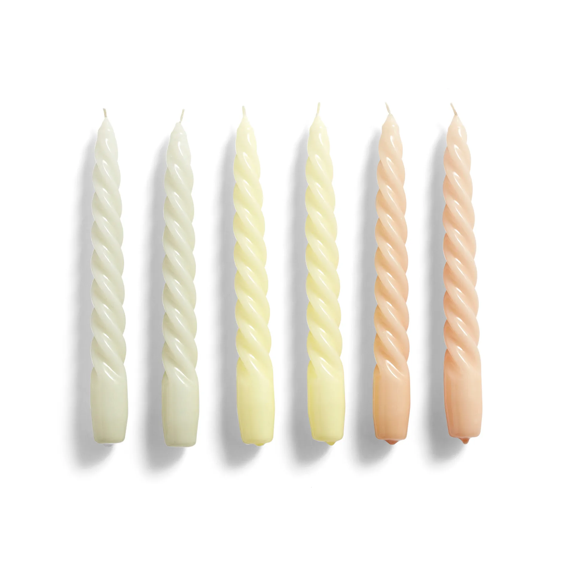 Candle Twist candle 6-pack, grey-beige citrus-peach HAY