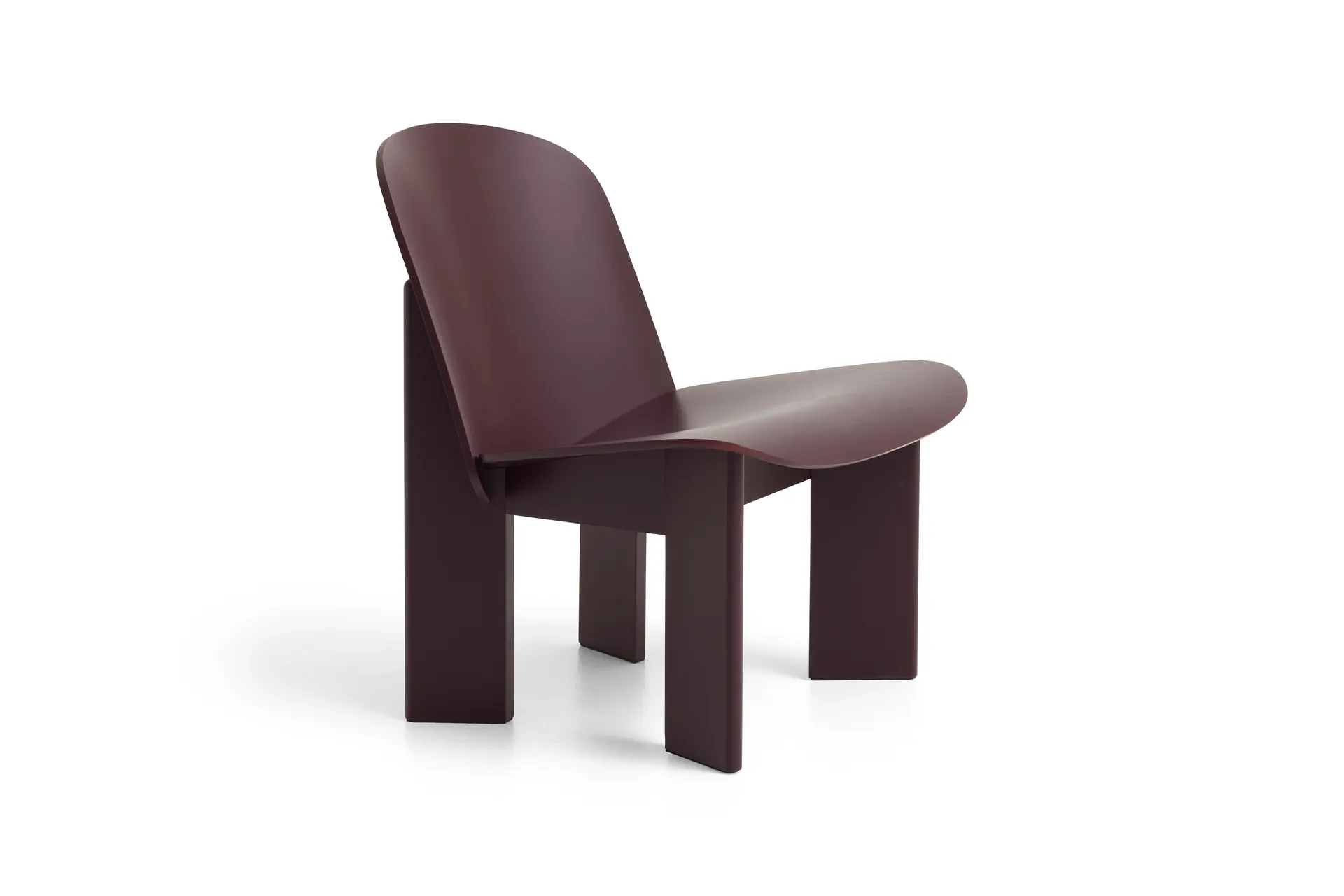 Chisel lounge chair, Dark bordeaux lacquered beech HAY