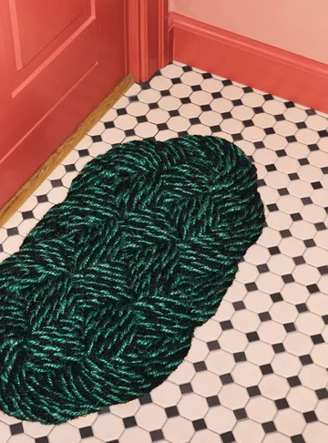 Coco doormat 40x80 cm - Swirl black - HAY