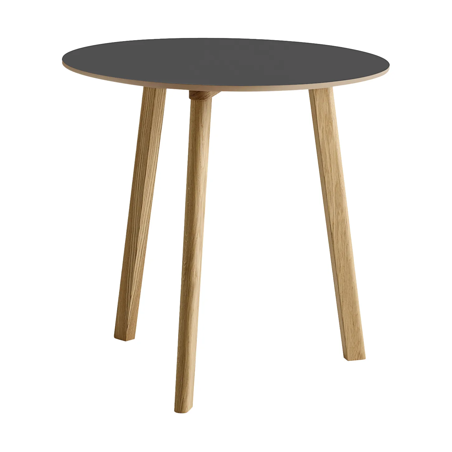 CPH220 Deux 2.0 table Ø75 cm, Stone grey-lacquered oak HAY