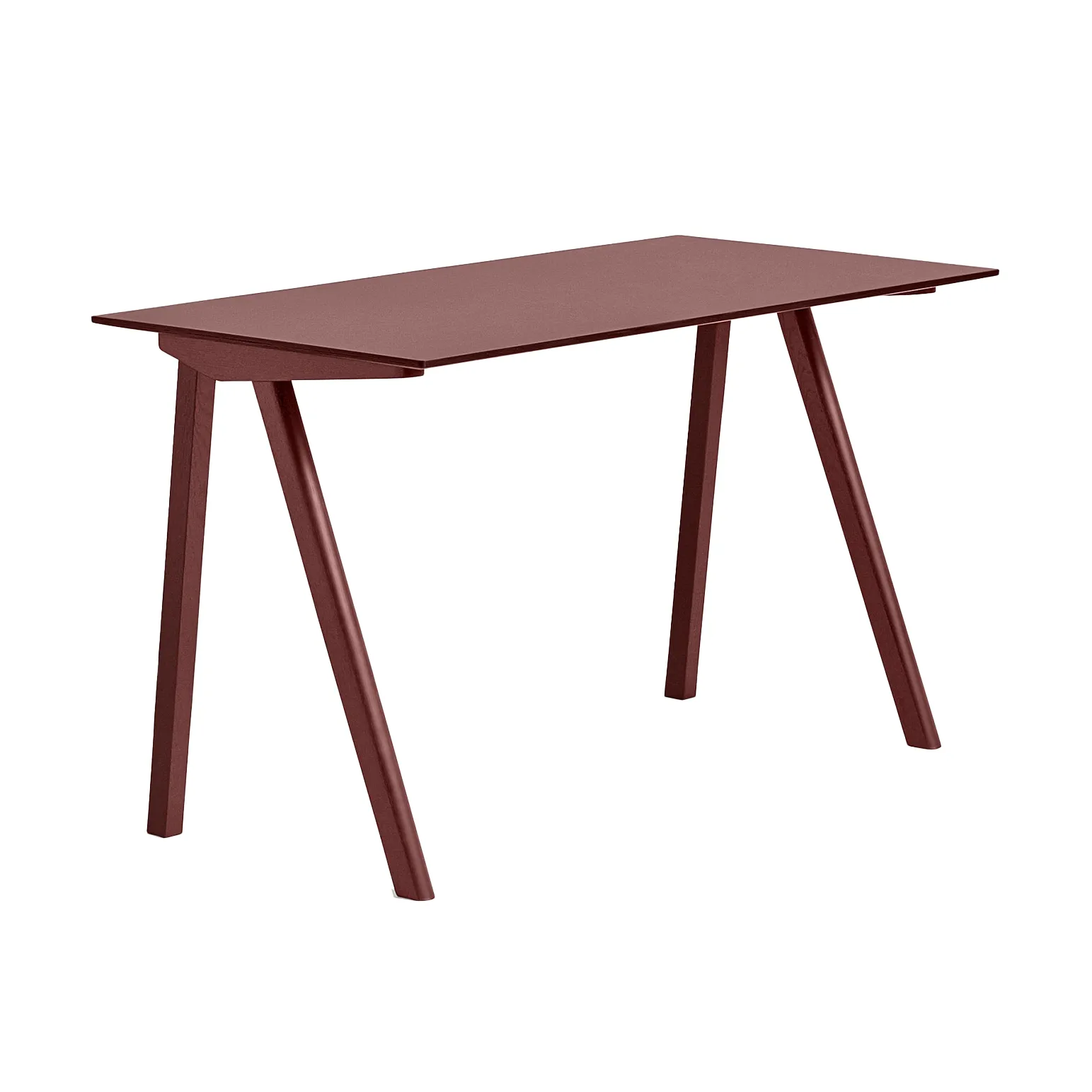 CPH90 2.0 desk 65x130 cm, Burgundy linoleum-Bordeaux HAY
