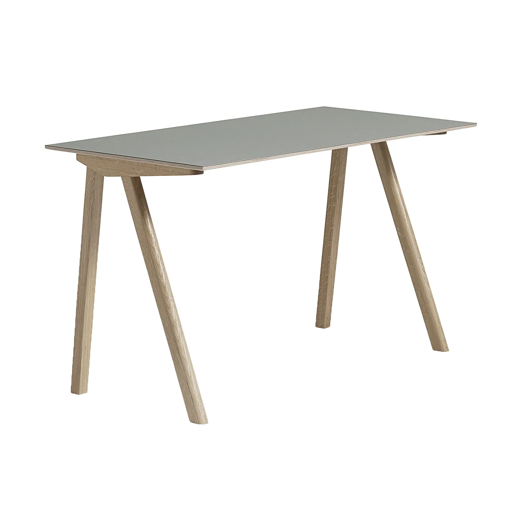 CPH90 2.0 desk 65x130 cm, Grey linoleum-lacquered oak HAY
