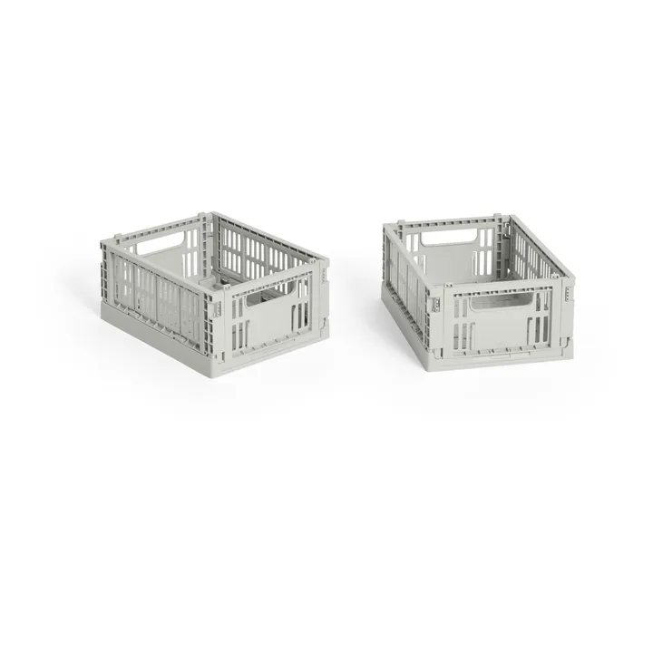 HAY Colour Crate Mini 2-pack 13x17 cm - Grey - HAY