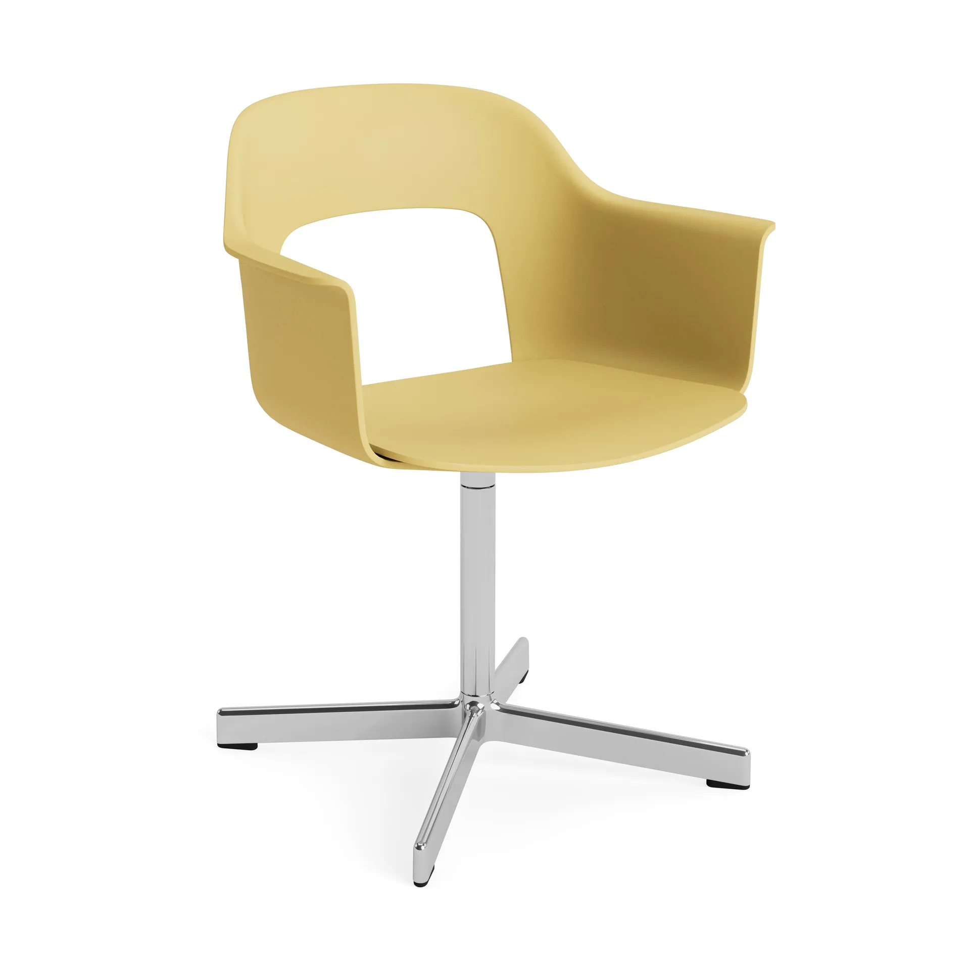 Layout Armchair 231 office chair, Biscotti-polished aluminium 4 star swivel base HAY