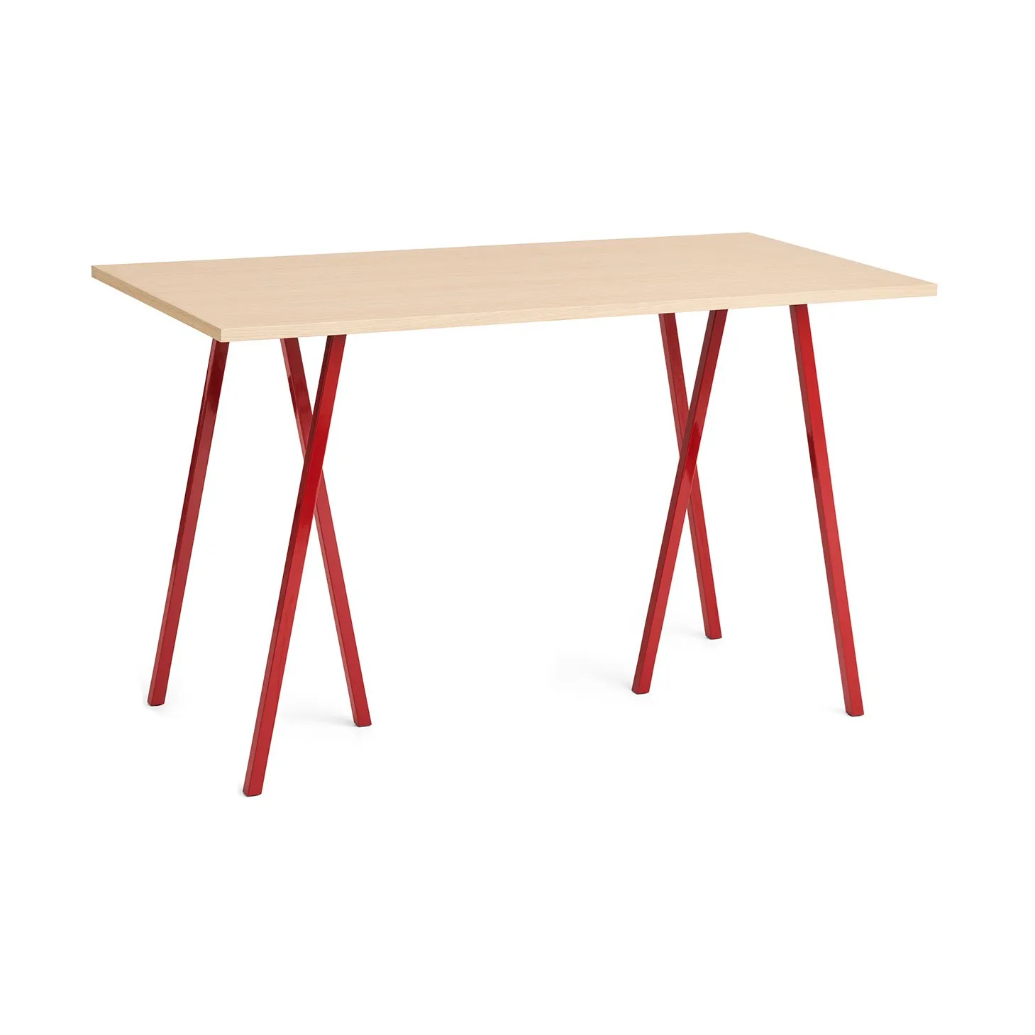 Loop Stand dining table 77,5x160 cm, Maroon red-clear lacq. oak HAY